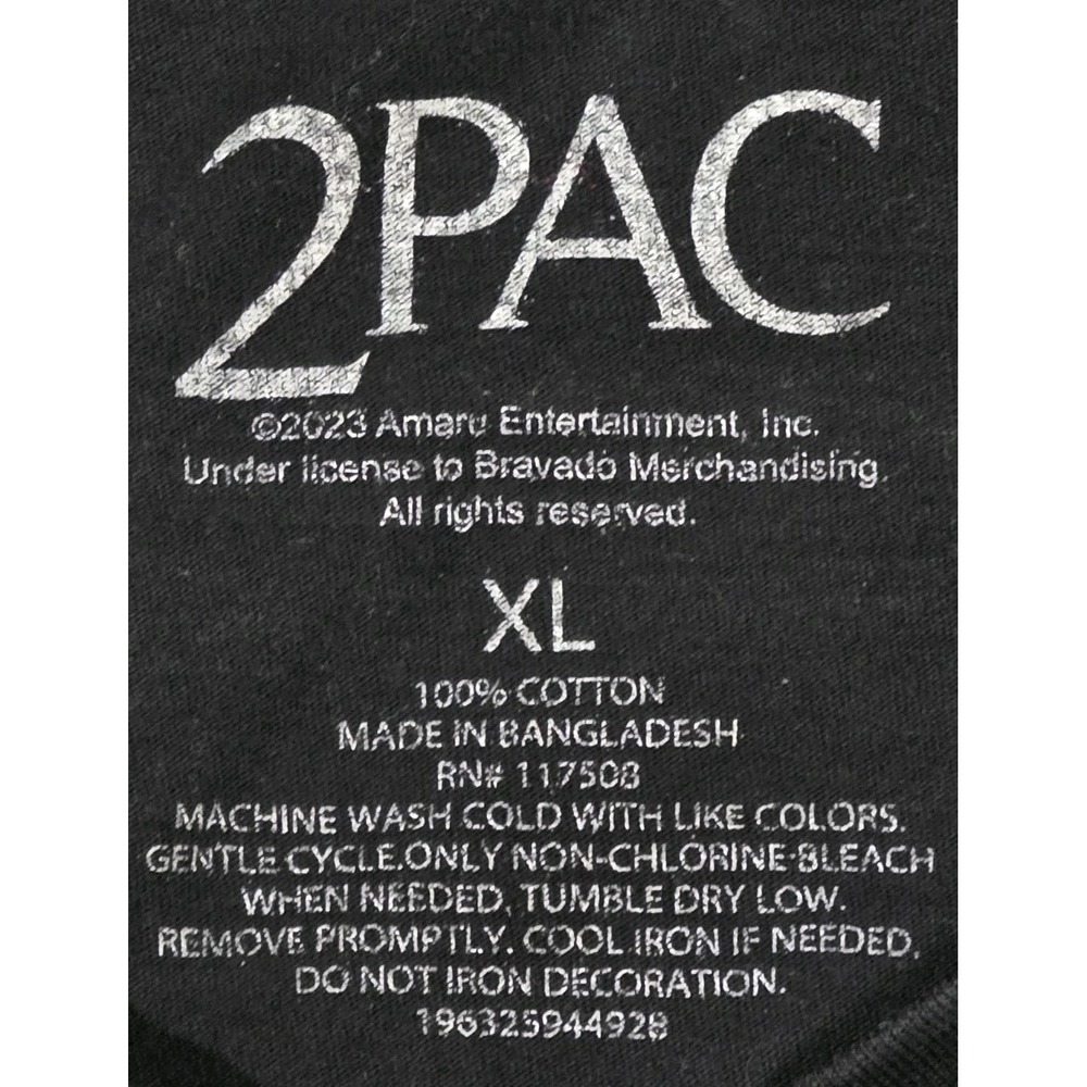 2Pac Tupac Shakur Trust Nobody Black Graphic T-Shirt XL Hip Hop Rap Tee - Picture 2 of 5
